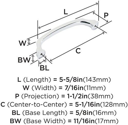 Amerock BP55346 Revitalize 5-1/16" Center to Center Handle - Nickel - Imagen 2 de 12