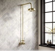 Image of Brand New Nevis Brushed Brass Traditional Thermostatic Shower Set