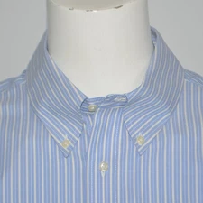 NWT BROOKS BROTHERS Non Iron Stretch Blue Supima Cotton Dress Shirt 18.5 36/37