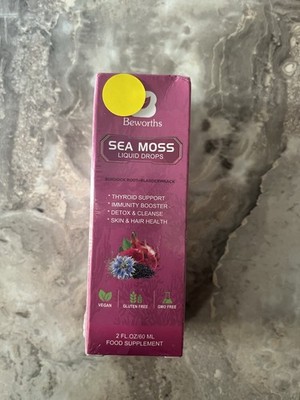 Beworths Sea Moss Liquid Drops Vegan Gluten Free GMO Free 2 fl oz