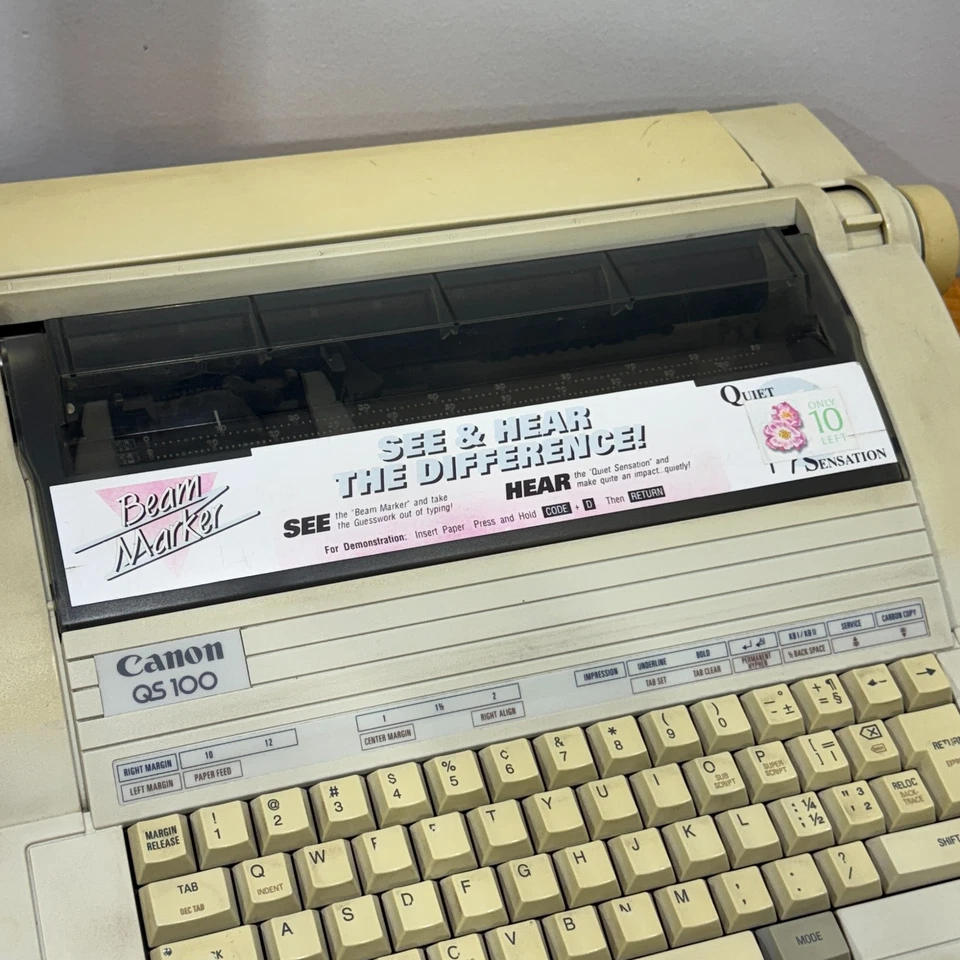 Vintage Canon Personal Electric Typewriter MX100 /QS100 - Tested Working + EXTRA - Image 4 of 4