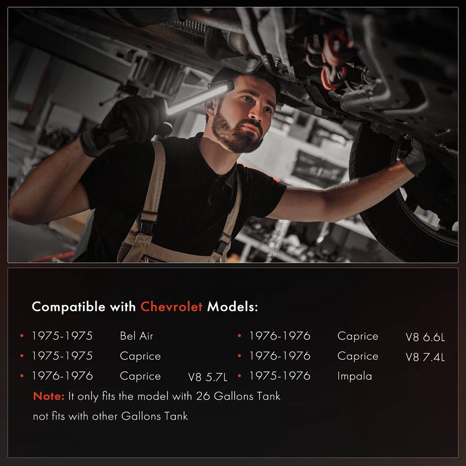 Tanque de combustible de 26 galones para Chevy Impala Caprice 1975-1976 Bel Air 1975 sedán cupé Foto 3 de 4