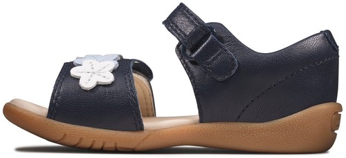 BNIB Clarks Toddler Girls ZORA FINCH Navy Blue Leather Sandals - Picture 6 of 7