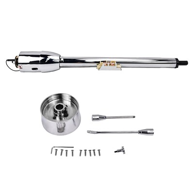 Chrome Stainless 32'' Manual Floor Shift Tilt Steering Column Ignition Key For GM