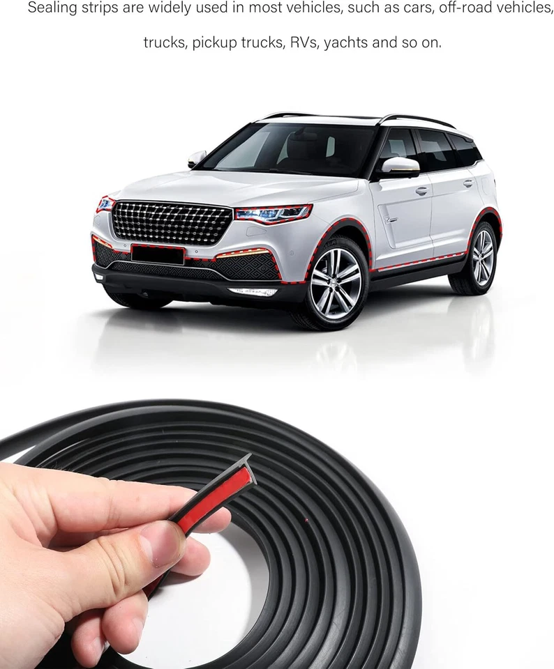 5M T-Type Car Rubber Door Seal Strip For Toyota Moulding Weatherstrip Trim Edge - image 4 of 4
