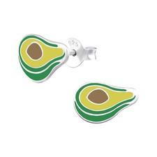 925 Sterling Silver Novelty Avocado Kids Girl Women Stud Earrings Jewellery