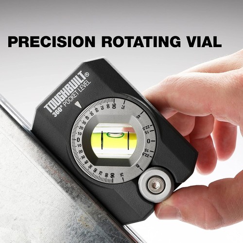 ToughBuilt Heavy Duty Die Cast Pocket Level 360-Degree with Earth Magnets NEW - Picture 7 of 11