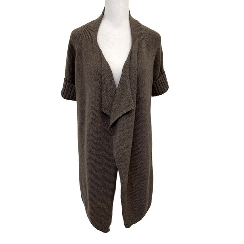 Cardigan Femme Vince En Laine Mélangée - Manches Courtes Boutonnées - Taille Small - Occasion Très Bon état
