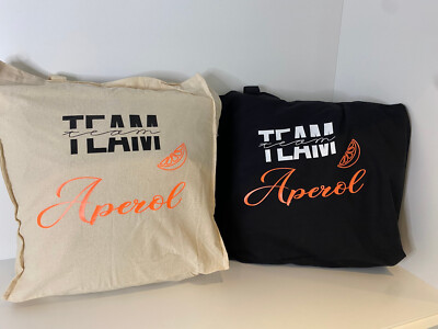 Jutebeutel ''Team Aperol'' Shopping Tasche Geschenk für Freundin orginelle Gesch