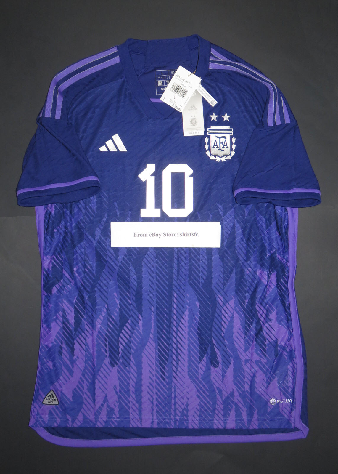2022 Adidas Argentina HEAT.RDY Authentic Lionel Messi Away Jersey Player HB9657