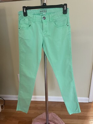 Mayoral Girls Kids size 14 GREEN SKINNY Stretchy jeans boutique PREOWNED MINT