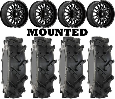 Kit 4 System 3 MT410 Tires 35x9-22 on Fuel Arc Black Wheels POL
