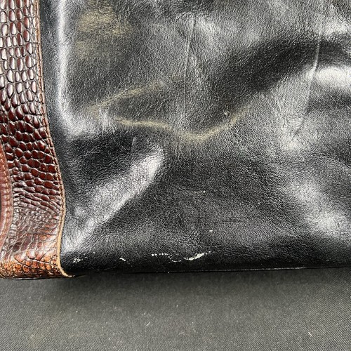 Sac à main femme Brahmin sac à main cuir alligator marron noir bandoulière - Photo 10/22