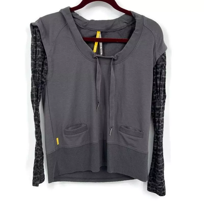 lole pullover drawstring burnout sleeves sweatshirt