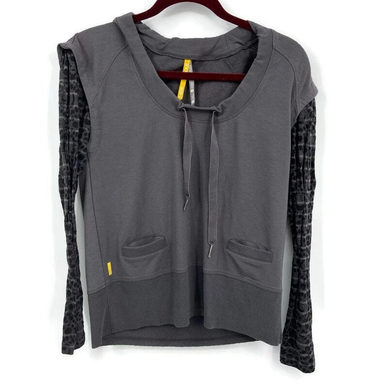 lole pullover drawstring burnout sleeves sweatshirt