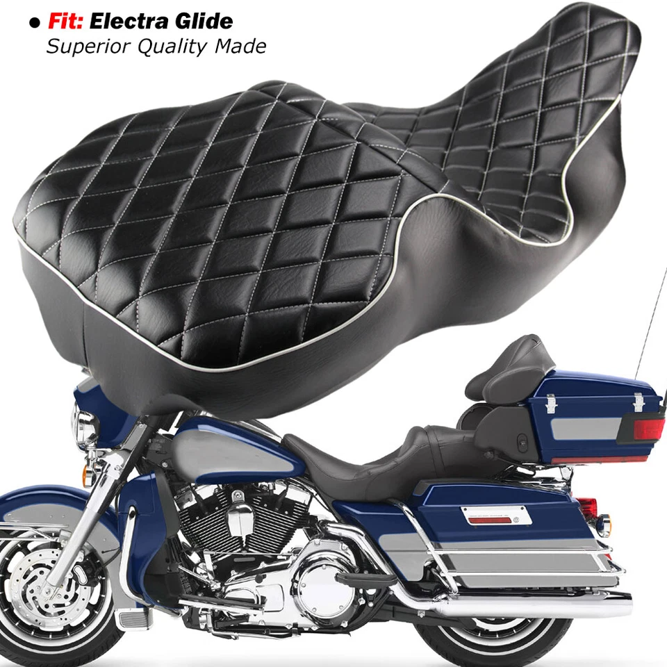 Rider Driver Passenger Seat Low-Pro For Harley Electra Glide Ultra Classic 97-07 Foto 2 de 4