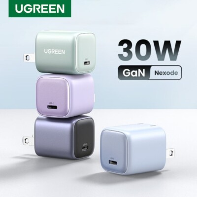 UGREEN GaN 30W Nexode Charger USB Type C PD QC 3.0 Fast Charger For iPhone 15 14