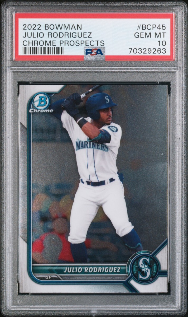 2022 BOWMAN CHROME PROSPECTS JULIO RODRIGUEZ #BCP45 - PSA 10
