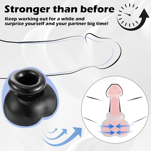 Silicone Chastity Cage Ball Bag Scrotal Restraints Testicles Stretcher for Male - Picture 9 of 35