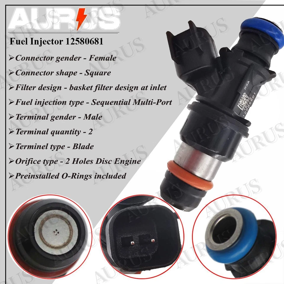 x8 Aurus New Fuel Injectors for 2007-2010 Chevrolet Silverado 2500 3500 HD 6.0L - Image 2 of 4