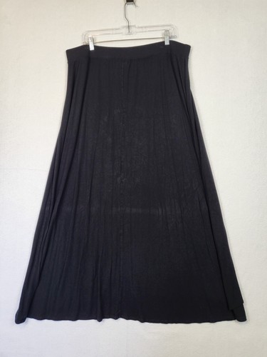 Catherines Womens Plus Suze Maxi Skirt Mid Rise Solid Black Size 1X 18/20W - Picture 2 of 3