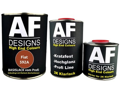 2,5L Basislack Set Fiat 592A Arancio Orla Metallic Klarlack Härter Autolack spri