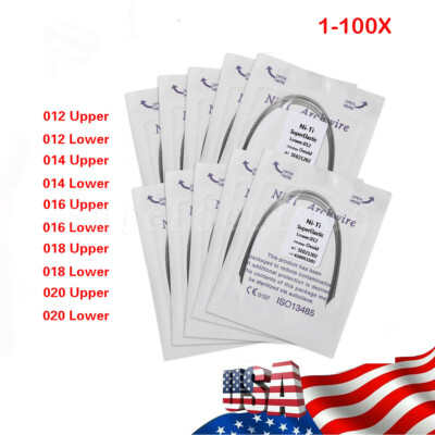 Dental Orthodontic Super Elastic Niti Round Arch Wire Ovoid 012-020upper/lower