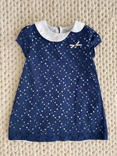 Mayoral Girls Eyelet Dress - Navy Size 36 mos - PERFECT