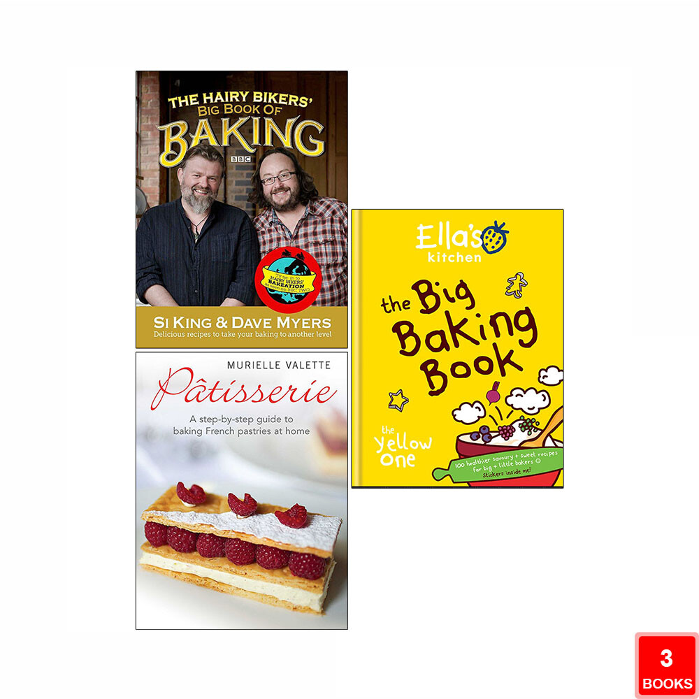 Hairy Bikers Unisex Black Big Book Of Baking, Patisserie Murielle, Ella's Kitchen 3 Books Set - Image 3