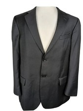 Dockers Men's Sz 44R Black Striped Wool Poly Blend Sport Coat B49