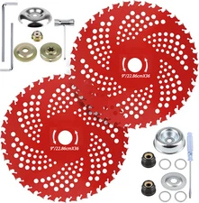 2/4Pcs 9"x 36 Teeth Carbide Tipped Blade kit for Brush Cutter Trimmer Weed Eater