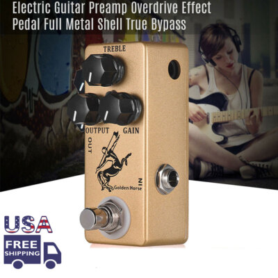 Mosky Golden Horse Overdrive Boost Effect Pedal True Bypass LED Light Metal
