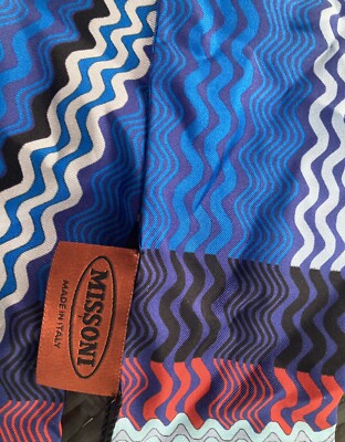 Missoni 100% Silk Skinny Scarf Logo Zig Zag NWT | eBay