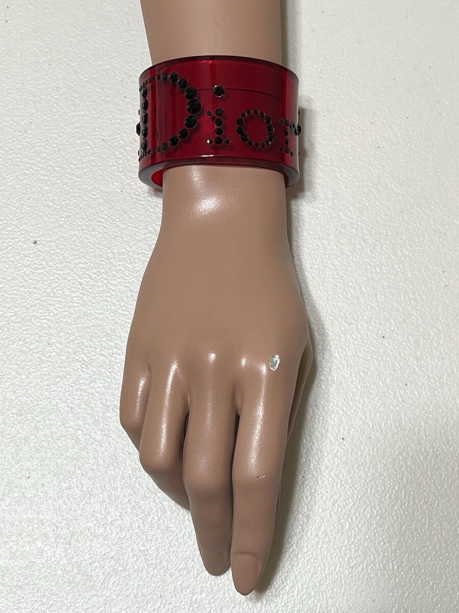 Vtg Christian Dior by John Galliano Red Black Crystal Lucite Vtg Christian Dior by John Galliano Red Black Crystal Lucite