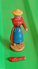 Eisenbahn alte Figur antik weibliche Reisende Höhe 4cm Sammler