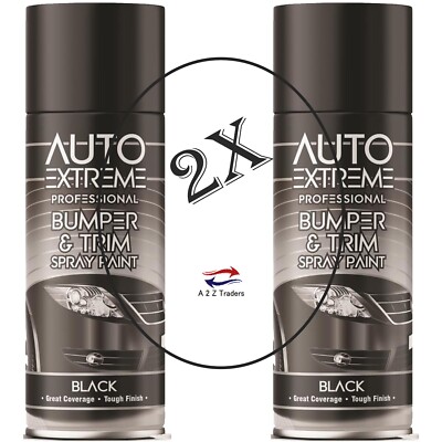 2 x AX STOßSTANGE UND VERKLEIDUNG SPRAY LACK AUTO FAHRRAD RESTAURATOR AUTO EXTREME SCHWARZ 400ML