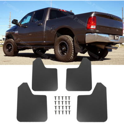 4x Mud Flaps Splash Guard Front Rear Mudguard Black For Dodge Ram 1500 2500 3500