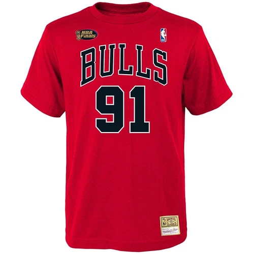 Mitchell & Ness T-Shirt NBA Chicago Bulls Dennis Rodman Rot Original