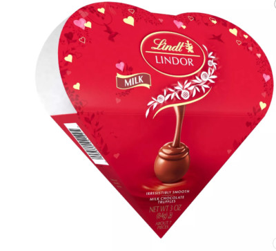Lindt LINDOR Valentine's Milk Chocolate Truffles Friend Heart, 3 oz. 8 Piece