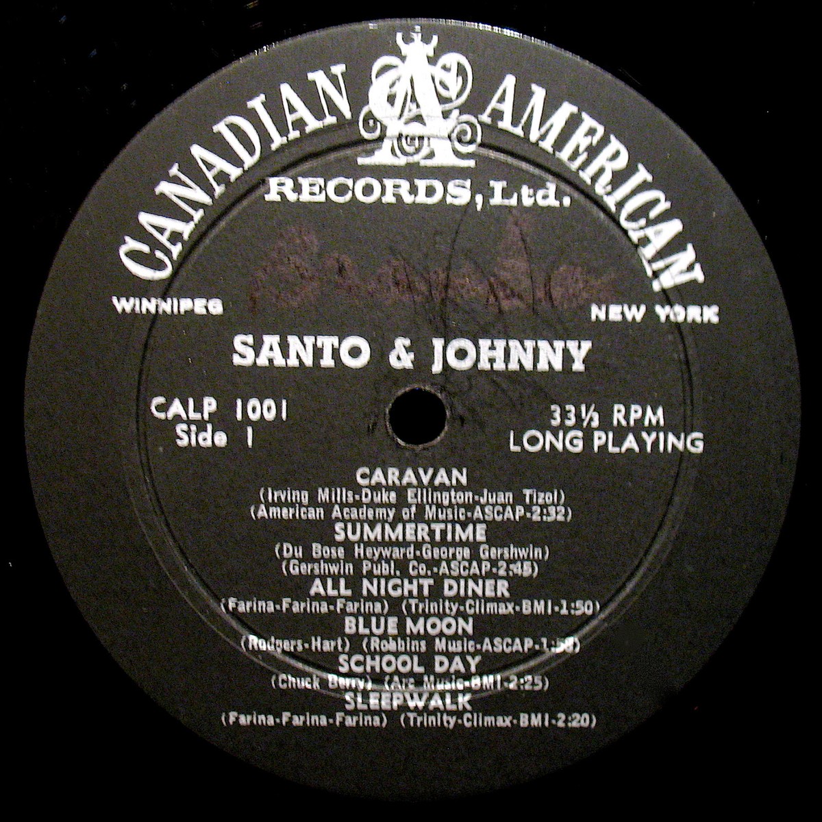 SANTO & JOHNNY-Self Titled 1959 Rock Instrumental Album-CANADIAN