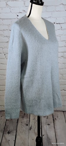 NUEVO Suéter Eileen Fisher $378 Alpaca Mohair Hilo Italiano Cuello en V Azul Gris Lp - Imagen 3 de 19