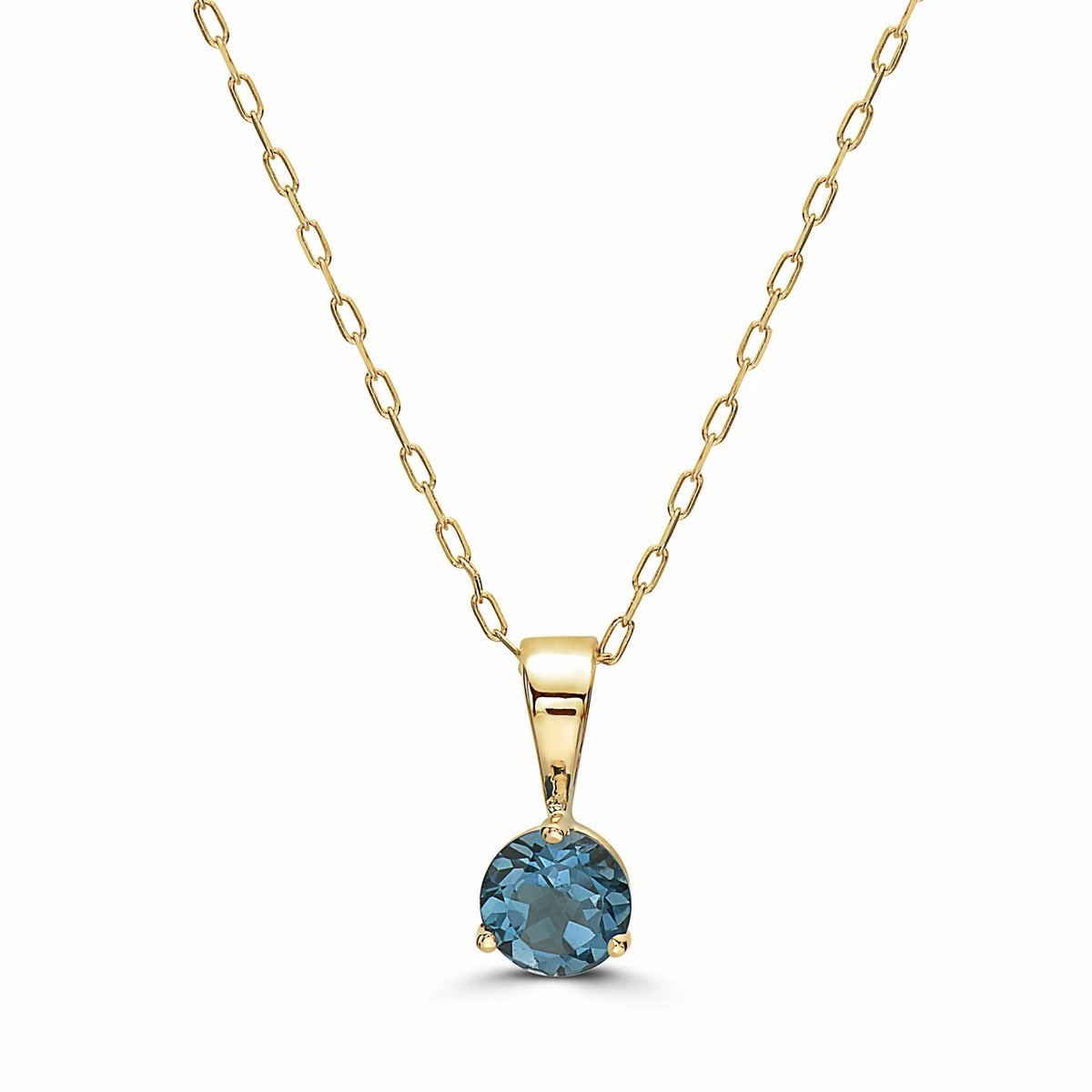 Birthstone 14K Yellow Gold London Blue Topaz 0.5 cts 18