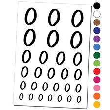 Number 0 Zero Felt Marker Font Temporary Tattoo Water Resistant Set Collection