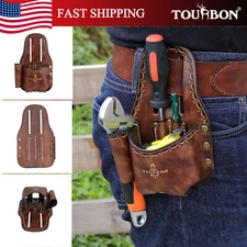 TOURBON Leather Tape Measure Belt Holster Knife Holder Pen Carrying Workshop