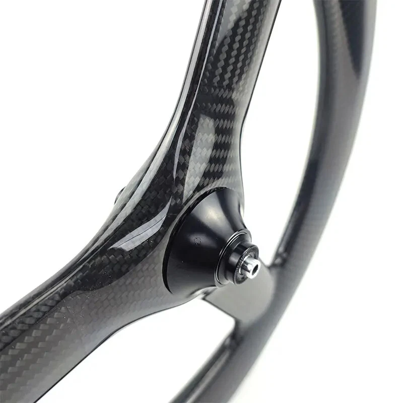 1PCS Folding Bicycle 16inch 349 3 Spokes Carbon Front Wheel Disc Brake Hub - Image 2 of 4