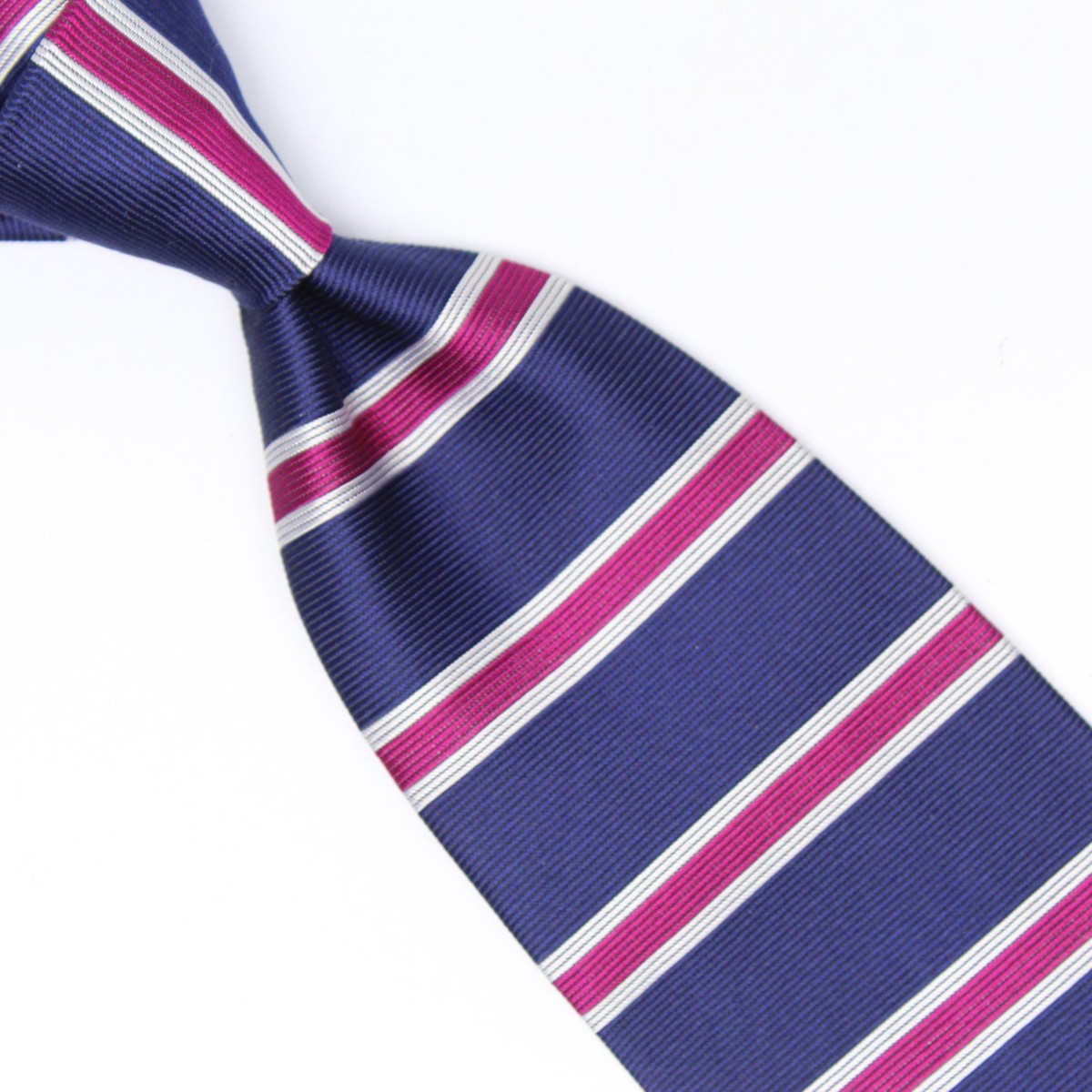 Brooks Brothers Silk Necktie Mens Dark Blue Magenta White