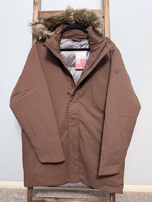 Moosejaw Men s Hooded Down Parka Jacket Brown Walnut Color Size XL Retail $199 