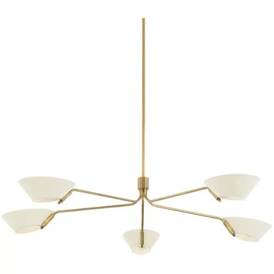 Mid Century Sputnik 5 Light Ceiling Flush Mount Pendant Modern Raw Brass