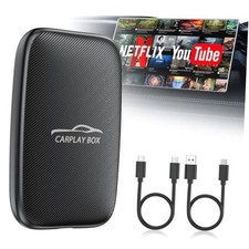 6-in-1 Magic Video Box for Netflix/YouTube, Wireless CarPlay Adapter  Compact
