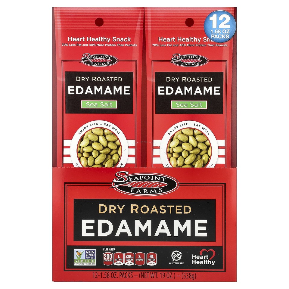 Dry Roasted Edamame, Sea Salt, 12 Packs, 1.58 oz (45 g) Each